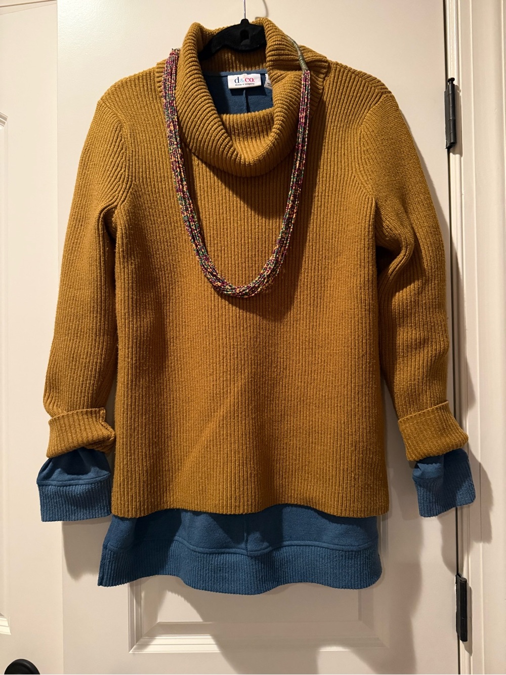 3 piece set: Goldenrod Turtleneck Ribbed Sweater - Casual Women’s Knit